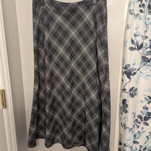 Croft & Barrow Gray Plaid A-Line Skirt